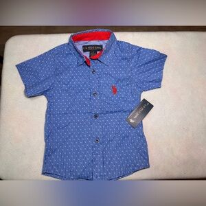 U.S. Polo Assn. Blue and Red Patterned Shirt